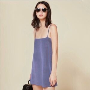 Reformation slip mini dress in silky sea